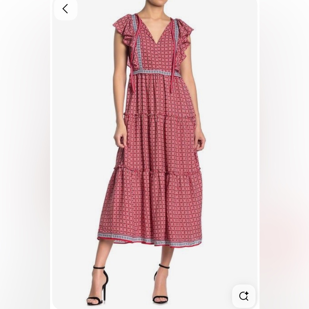 Red Patterned Maxi Dress